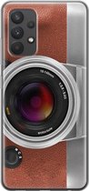 Leuke Telefoonhoesjes - Hoesje geschikt voor Samsung Galaxy A32 4G - Vintage camera - Soft case - TPU - Print / Illustratie - Bruin