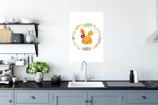 Citation de Pasen Happy Pâques avec le lapin de Pâques 60x90 cm