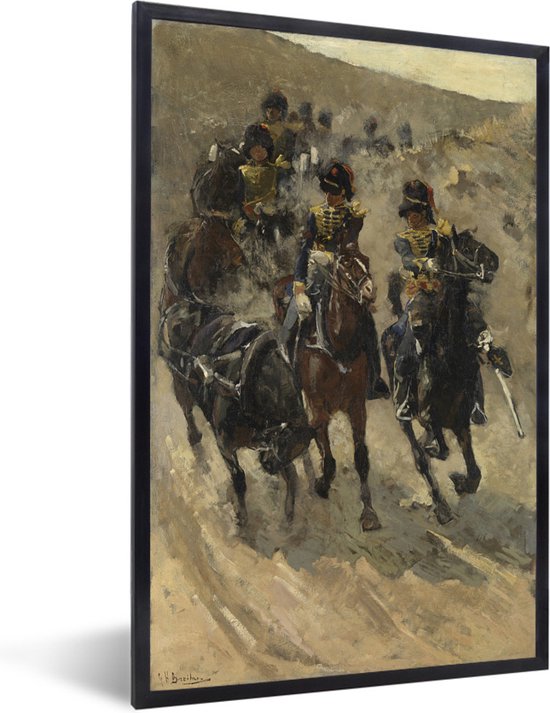 Fotolijst incl. Poster - De Gele Rijders - Schilderij van George Hendrik Breitner - 40x60 cm - Posterlijst