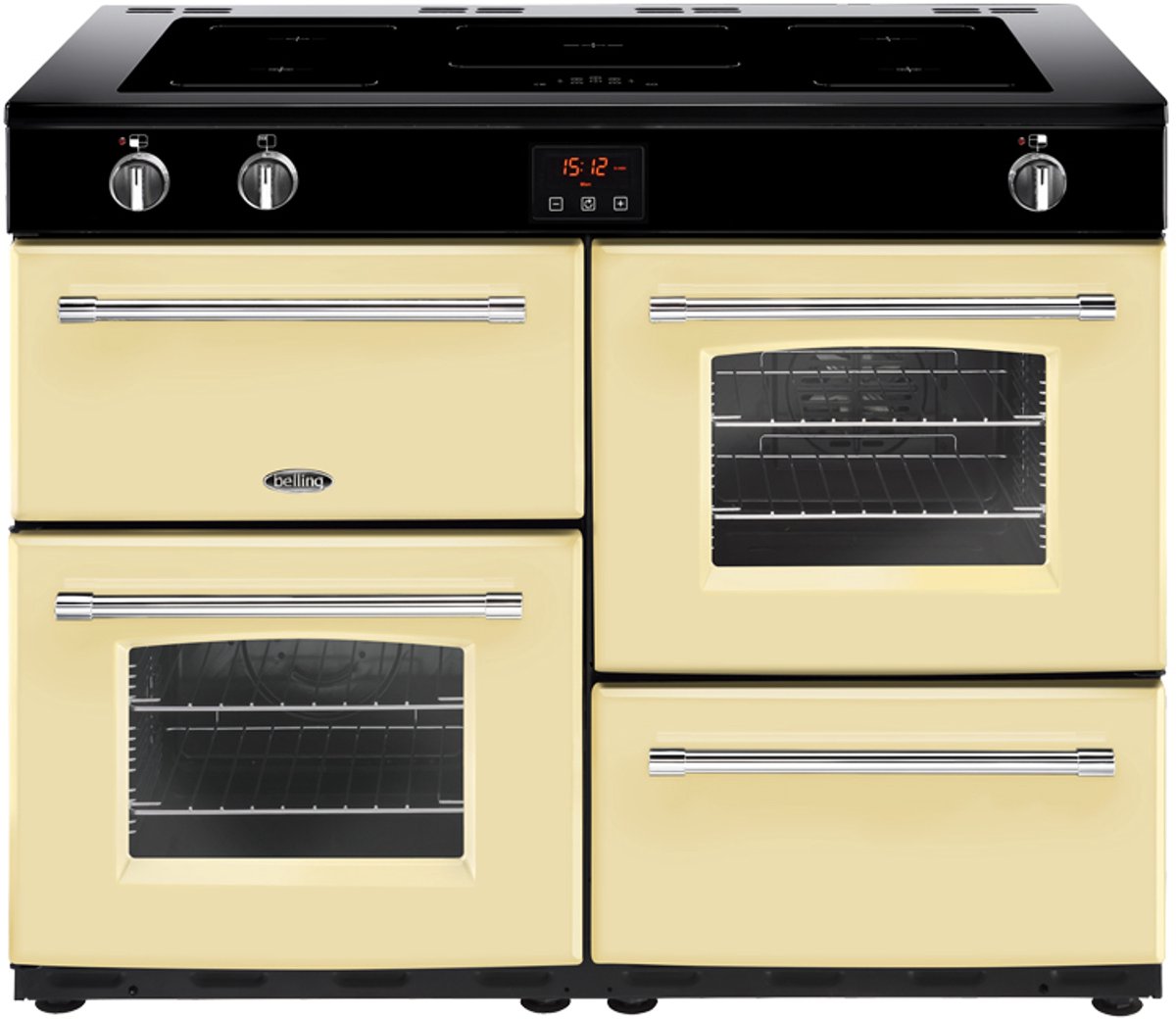 Belling Farmhouse 110 Ei Range cooker Zone van inductiekookplaat Crème