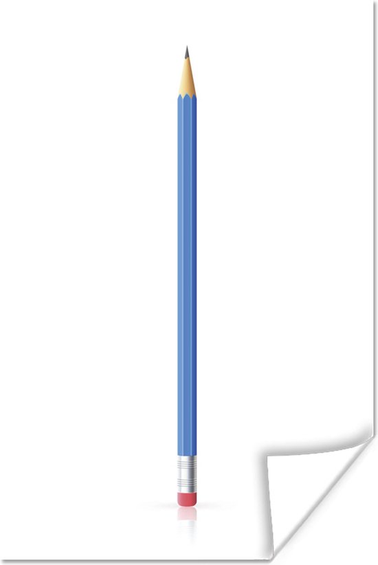 deelnemen toernooi Blanco Poster een blauw potlood met gum - 60x90 cm | bol.com