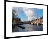 Fotolijst incl. Poster - Brug - Haarlem - Centrum - 90x60 cm - Posterlijst