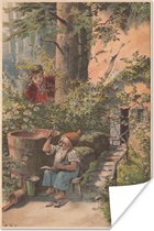 Affiche Illustration au conte de fées du Gnome - 60x90 cm