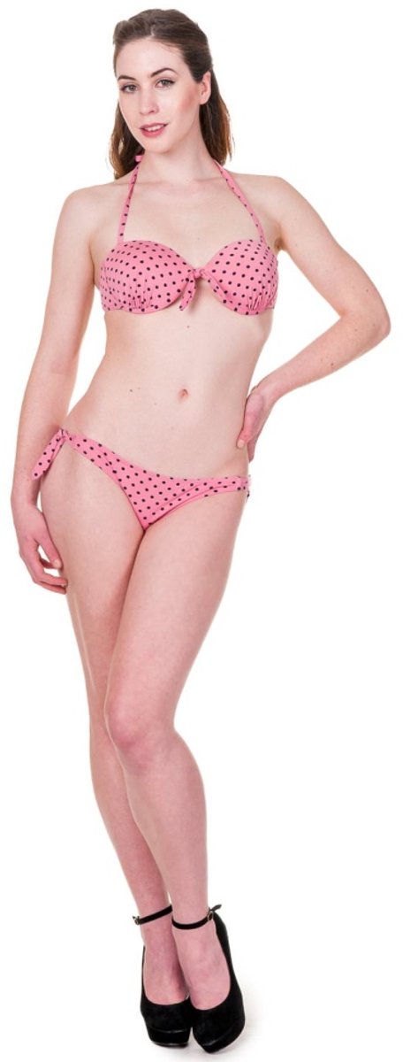 Dancing Days - Polka Dot Retro Bikini set - M - Roze