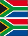 2x stuks vlag Zuid Afrika 90 x 150 cm feestartikelen - Zuid Afrika landen thema supporter/fan decoratie artikelen