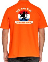 Grote maten oranje fan poloshirt voor heren - Holland kampioen met leeuw - Nederland supporter - EK/ WK shirt / outfit 3XL