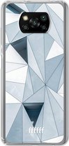 6F hoesje - geschikt voor Xiaomi Poco X3 Pro -  Transparant TPU Case - Mirrored Polygon #ffffff