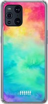 6F hoesje - geschikt voor OPPO Find X3 Pro -  Transparant TPU Case - Rainbow Tie Dye #ffffff