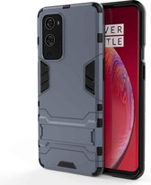 Voor OnePlus 9 Pro PC + TPU schokbestendige beschermhoes met houder (marineblauw)