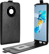 Voor Huawei Mate 40 R64 Textuur Enkele Verticale Flip Lederen Beschermhoes met Kaartsleuven & Fotolijst (Zwart)