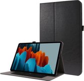 Voor Samsung Galaxy Tab S7 + T970 / T976B 2-opvouwbare zakelijke horizontale flip PU lederen tas met kaartsleuven en houder (zwart)