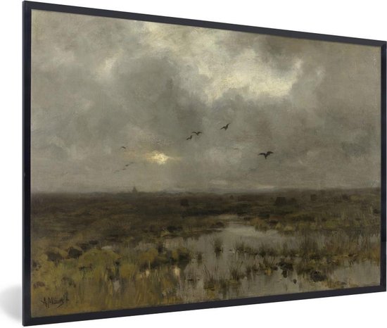Fotolijst incl. Poster - Het moeras - Schilderij van Anton Mauve - 30x20 cm - Posterlijst