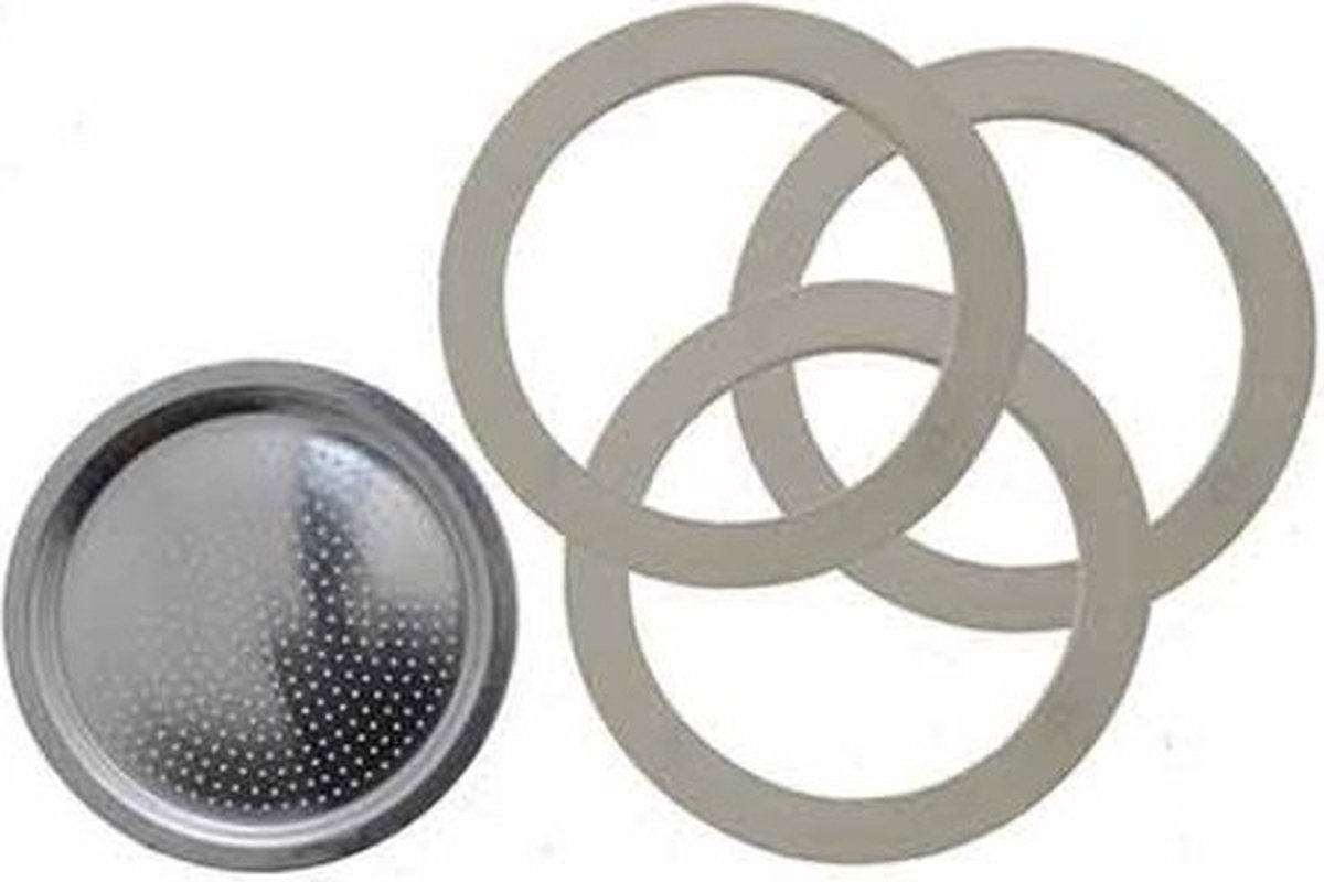Bialetti Set van 3 pakkingen en 1 filter voor 1 kops Aluminum Espressomaker