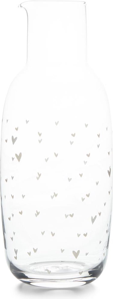 Riviera Maison Lovely Hearts Jug - Glas - Transparant - 5.5x5.5x25.0 cm