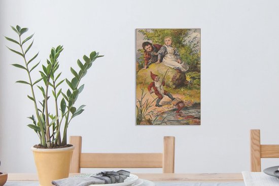 Peintures sur toile - Illustration tirée du conte Blanche-Neige et Rose Rouge. - 20x30 cm - Décoration murale