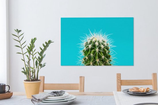 Cactus sur toile bleue 2cm
