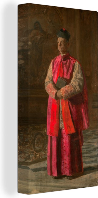 Canvas schilderij 80x160 cm - Wanddecoratie Monseigneur James P. Turner - schilderij van Thomas Eakins - Muurdecoratie woonkamer - Slaapkamer decoratie - Kamer accessoires - Schilderijen