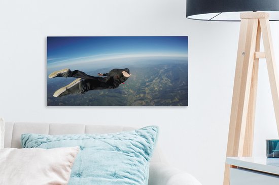 Parachutisme en toile Sunrise 2cm 40x20 cm - Tirage photo sur toile (Décoration murale salon / chambre)