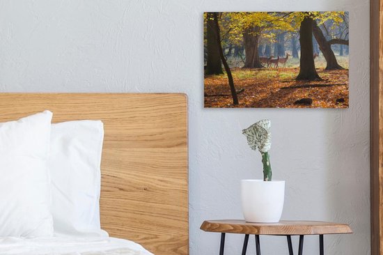 Cerf dans une forêt au Danemark toile 2cm 30x20 cm - petit - Tirage photo sur toile (Décoration murale salon / chambre)