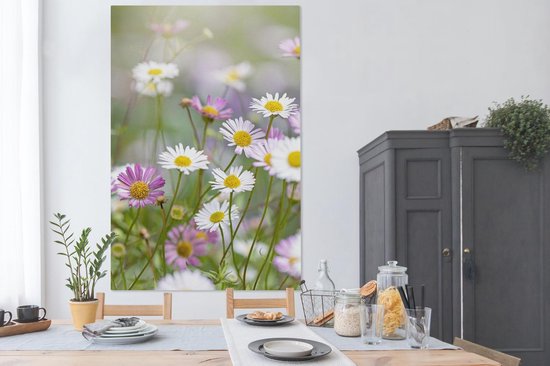 Gros plan de marguerites 120x180 cm - Tirage photo sur toile (Décoration murale salon / chambre) / Peintures Fleurs sur toile XXL / Groot format!