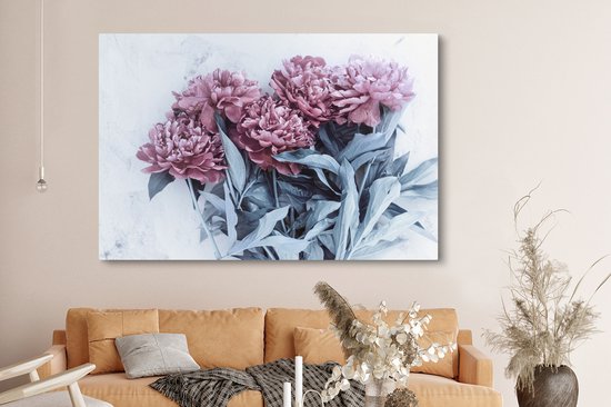Peintures sur Toile - Pivoines de Bourgogne - 150x100 cm - Décoration murale
