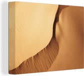 Canvas Schilderij Luchtfoto van zandduinen in de Sahara - 120x90 cm - Wanddecoratie