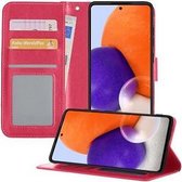 Samsung Galaxy A72 Hoesje Wallet Case Roze