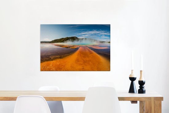 Un geyser torride dans le parc national de Yellowstone toile 90x60 cm - Tirage photo sur toile (Décoration murale salon / chambre)