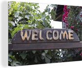 Un signe de bienvenue Toile 120x80 cm - Tirage photo sur toile (Décoration murale salon / chambre)