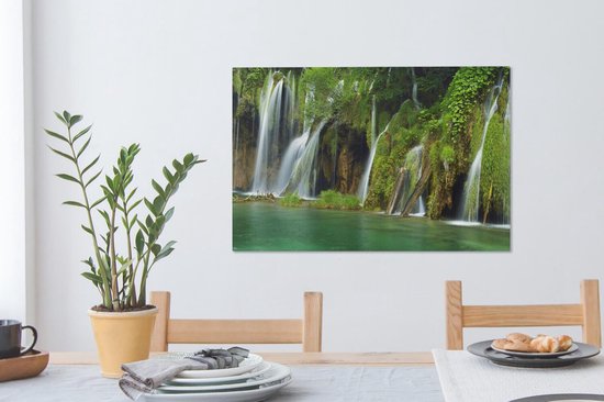Belle nature au parc national des lacs de Plitvice Toile 90x60 cm - Tirage photo sur toile (Décoration murale salon / chambre)