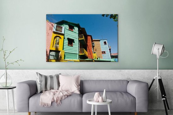 Journée ensoleillée dans le quartier argentin de la Boca Toile 180x120 cm - Tirage photo sur Toile (Décoration murale salon / chambre) XXL / Groot format!