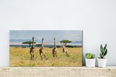 Girafes dans le parc national du Masai Mara au Kenya Toile 30x20 cm - petit - Tirage photo sur toile (Décoration murale salon / chambre)
