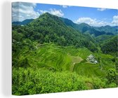 Canvas Schilderij De rijstterrassen van Banaue in de Aziatische Filipijnen - 30x20 cm - Wanddecoratie