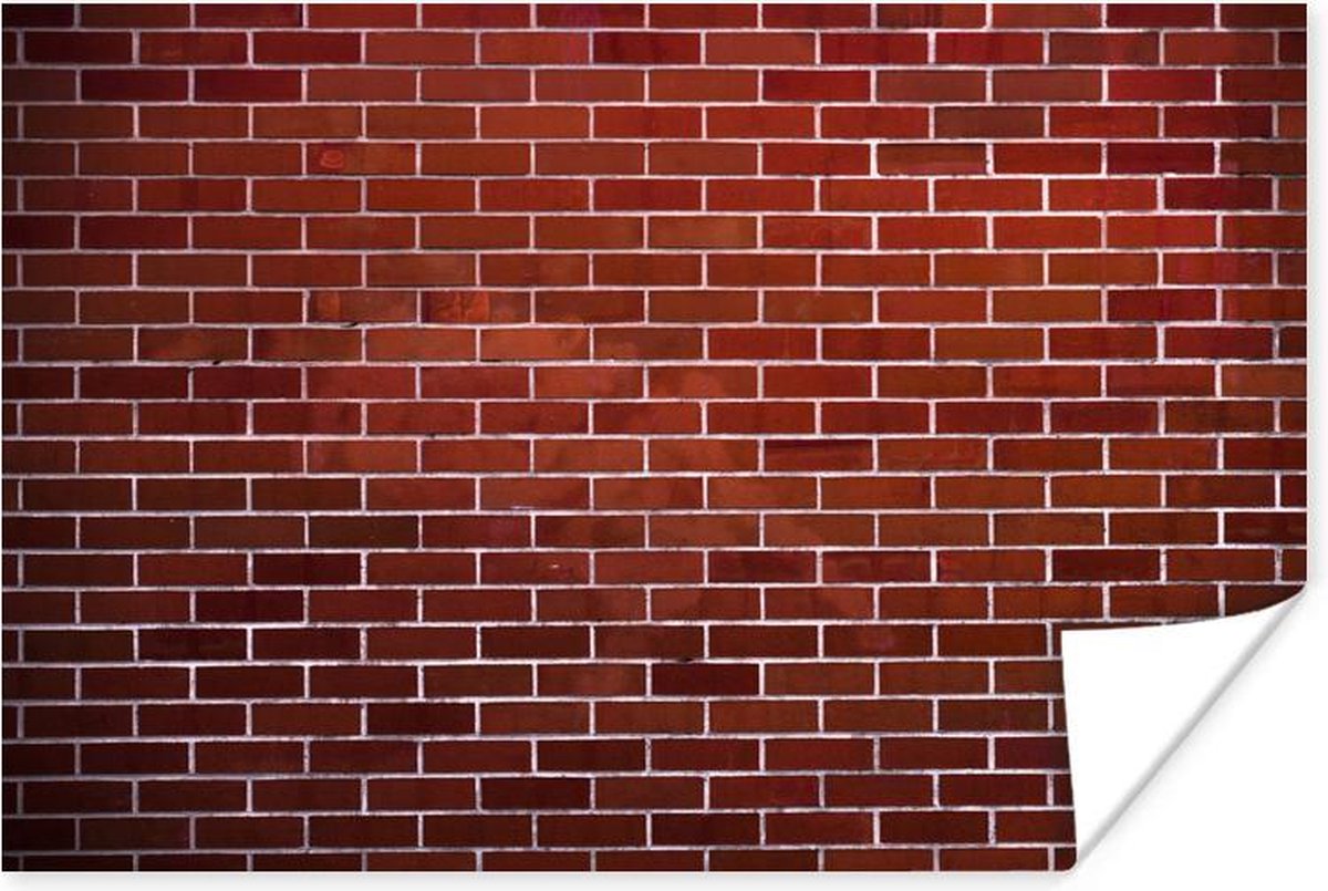 Woning logo Mondstuk Afbeelding van een moderne muur gemaakt van rode bakstenen De zijkanten van  de... | bol.com