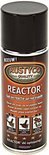 Zwarte spuitbus Rustyco REACTOR, met driedelige instructies en gele sterren.