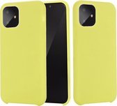 Voor iPhone 11 Pro Max effen kleur vloeibare siliconen schokbestendige hoes (geel)
