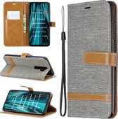 Voor Xiaomi Redmi Note 8 Pro Kleuraanpassing Denim Texture Horizontaal Flip Leather Case met houder & kaartsleuven & portemonnee & lanyard (grijs)