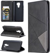 Voor Huawei Mate 30 Lite Rhombus Texture Horizontal Flip Magnetische lederen tas met houder en kaartsleuven (zwart)