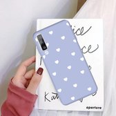 Voor Galaxy A70 Multi Love Heart Pattern Frosted TPU-beschermhoes (lichtpaars)
