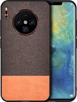 Voor Huawei Mate 30 schokbestendig splitsen PU + stoffen beschermhoes (bruin)