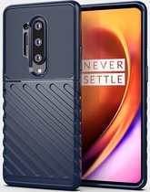 Voor OnePlus 8 Pro Thunderbolt Shockproof TPU Soft Case (Donkerblauw)