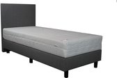 Bedworld Boxspring 90x210 cm met Matras - Luxe Hoofdbord - Gestoffeerd - Pocketvering Matras - Grijs