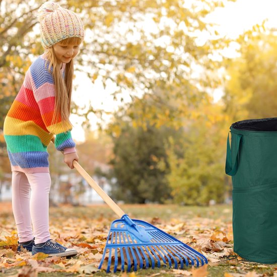 Relaxdays tuinafvalzak pop up - set van 2 - 120 liter - Ø 44 cm - voor onkruid - groen van Relaxdays — afbeelding 4