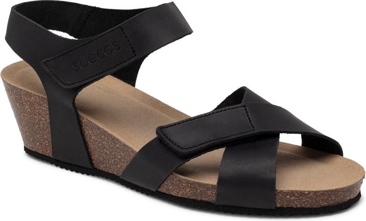 Suecos Idun sandalen dames maat 40 - zwart - comfortabel - schokabsorberend - antibacterieel - flexibele zool - sleehak