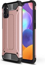 Voor Galaxy A31 Magic Armor TPU + PC Combinatie Case (Rose Gold)
