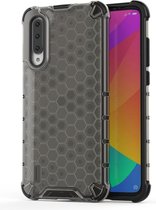 Voor Xiaomi Mi CC9e Honeycomb schokbestendige pc + TPU beschermhoes (zwart)