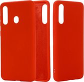 Voor Galaxy A70s Effen kleur Vloeibaar siliconen Valbestendig Volledige dekking Beschermhoes (rood)