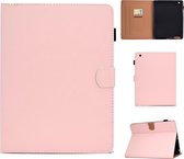 Voor iPad 4/3/2 effen kleur tablet pc universele magnetische horizontale flip lederen tas met kaartsleuven en houder (roze)