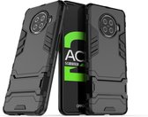 Voor OPPO ACE 2 PC + TPU schokbestendige beschermhoes met houder (zwart)