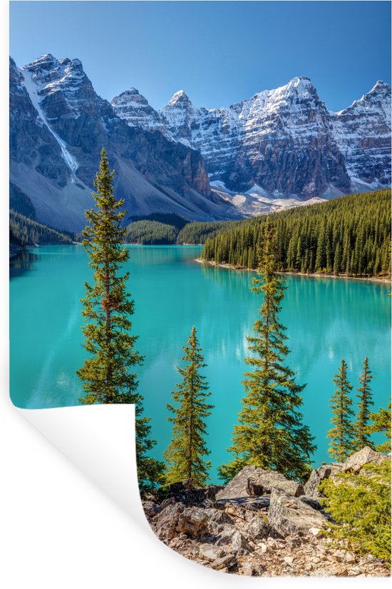 Muurstickers - Sticker Folie - Canadese Moraine Lake tijdens de middag ...